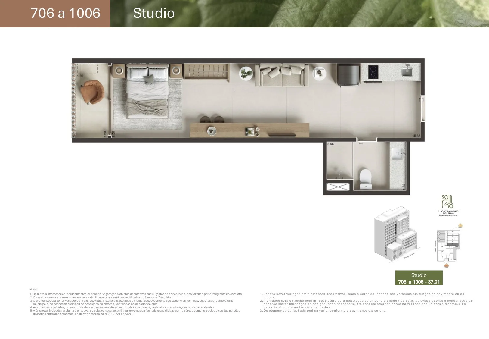 Planta 20: Soul Rio Gago Coutinho 53, studio de alto padrão em Laranjeiras, Rio de Janeiro
