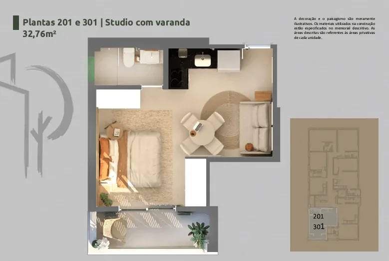 Planta 7: Residencial Vilares Copacabana, studio de alto padrão em Copacabana, Rio de Janeiro