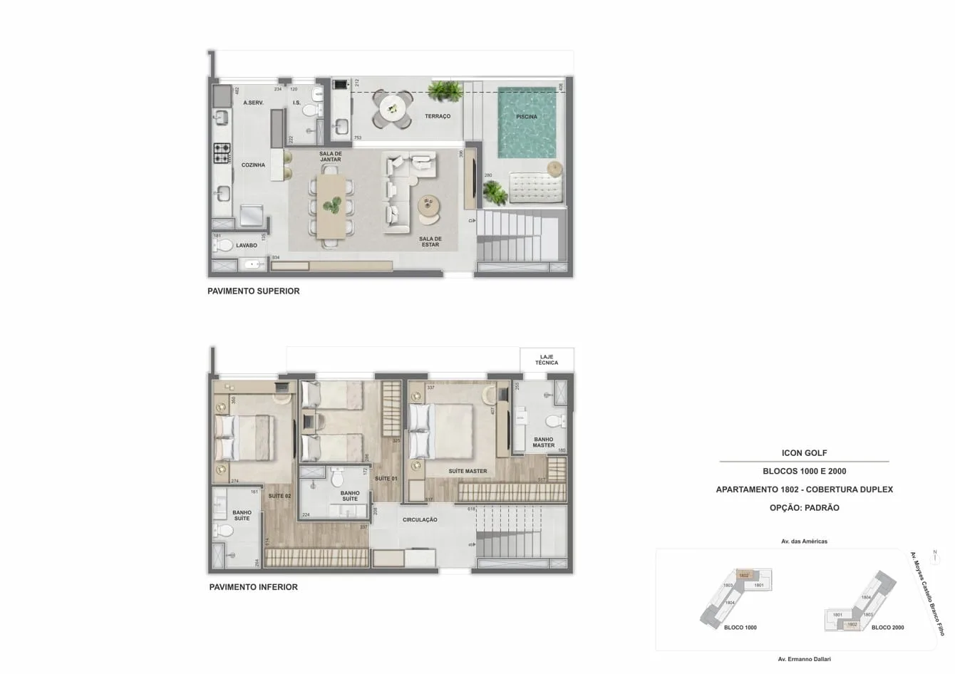 Planta 8: Icon Golf Residence, apartamento de alto padrão na Barra da Tijuca, Rio de Janeiro