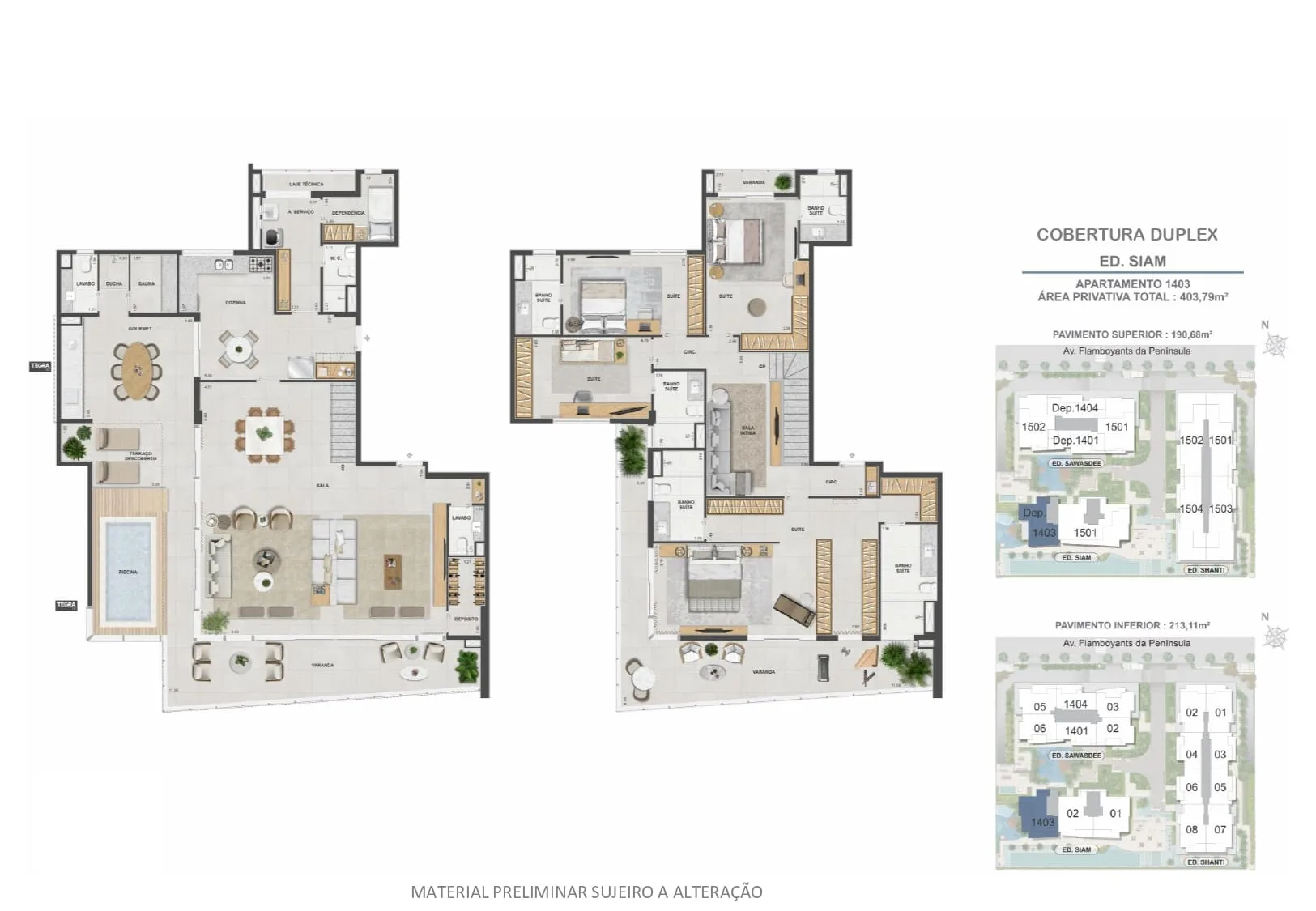 Planta 20: Península Collection, apartamento de alto padrão na Barra da Tijuca, Rio de Janeiro