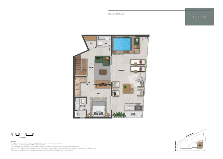 Planta 23: Ornato Tijuca, apartamento de alto padrão na Tijuca, Rio de Janeiro