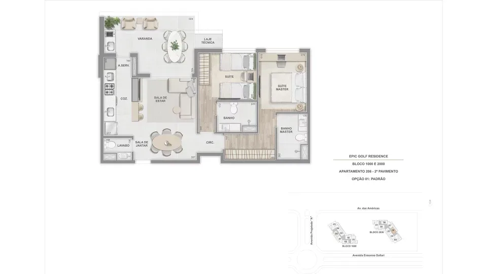 Planta 12: Epic Golf Residence, apartamento de alto padrão na Barra da Tijuca, Rio de Janeiro