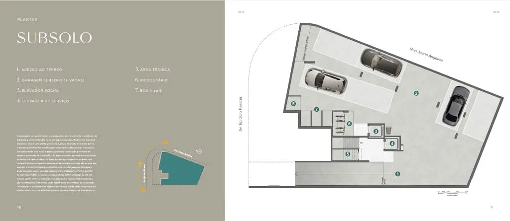 Planta 1: Azuis Mozak, apartamento de alto padrão na Lagoa, Rio de Janeiro