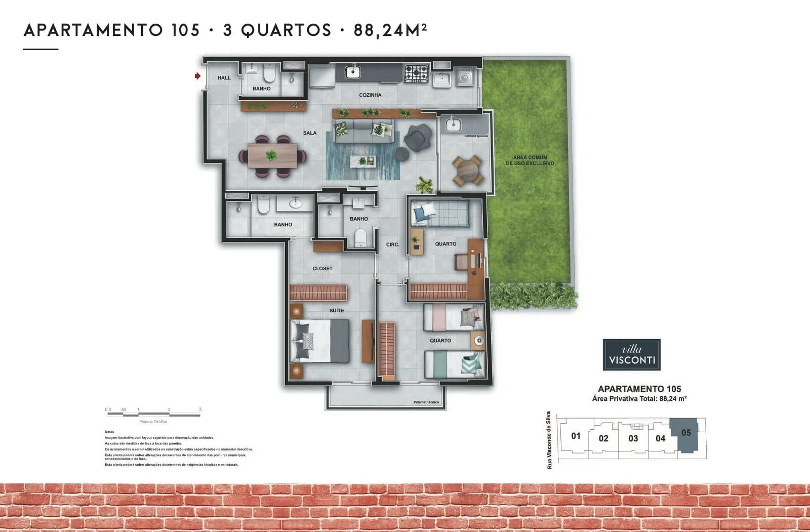 Planta 9: Villa Visconti Botafogo, apartamento de alto padrão em Botafogo, Rio de Janeiro