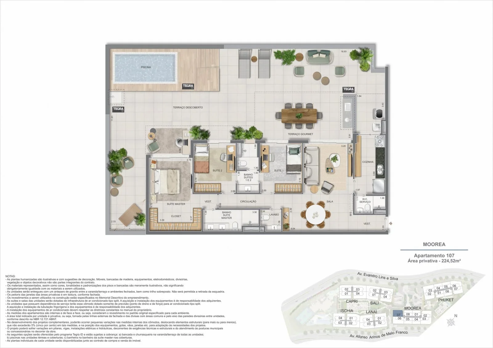 Planta 21: Gaea Home Resort, apartamento de alto padrão na Barra da Tijuca, Rio de Janeiro