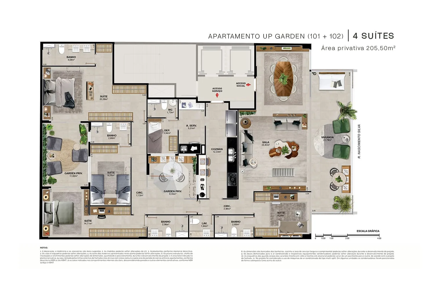 Planta 3: Nascimento 245, apartamento de alto padrão em Ipanema, Rio de Janeiro