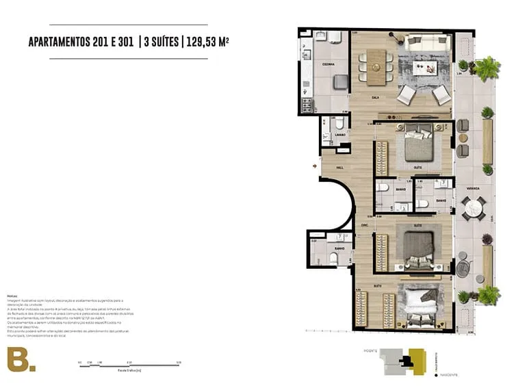 Planta 9: PB 50 Botafogo, apartamento de alto padrão em Botafogo, Rio de Janeiro