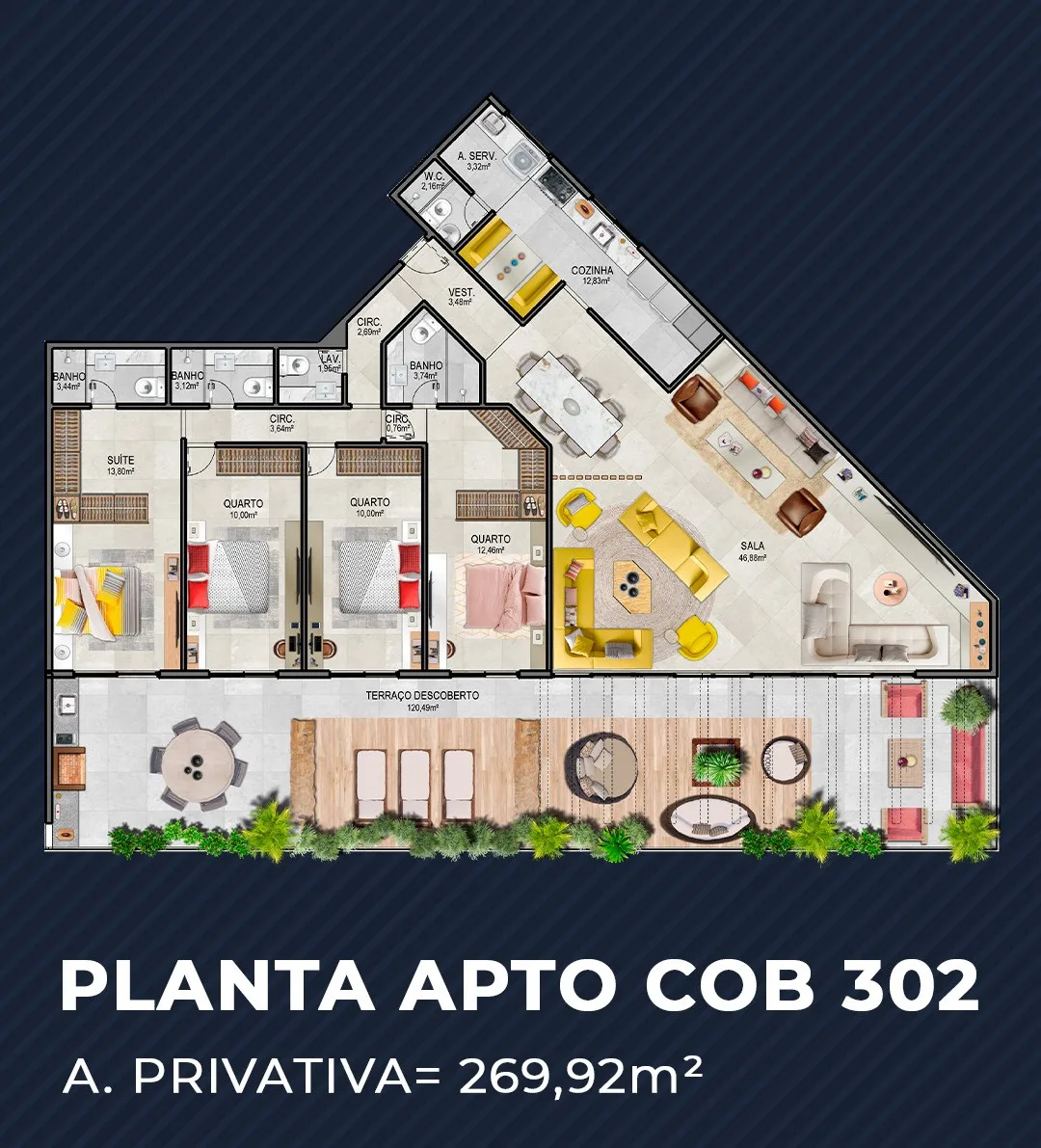 Planta 6: Azure Barra da Tijuca, apartamento de alto padrão na Barra da Tijuca, Rio de Janeiro