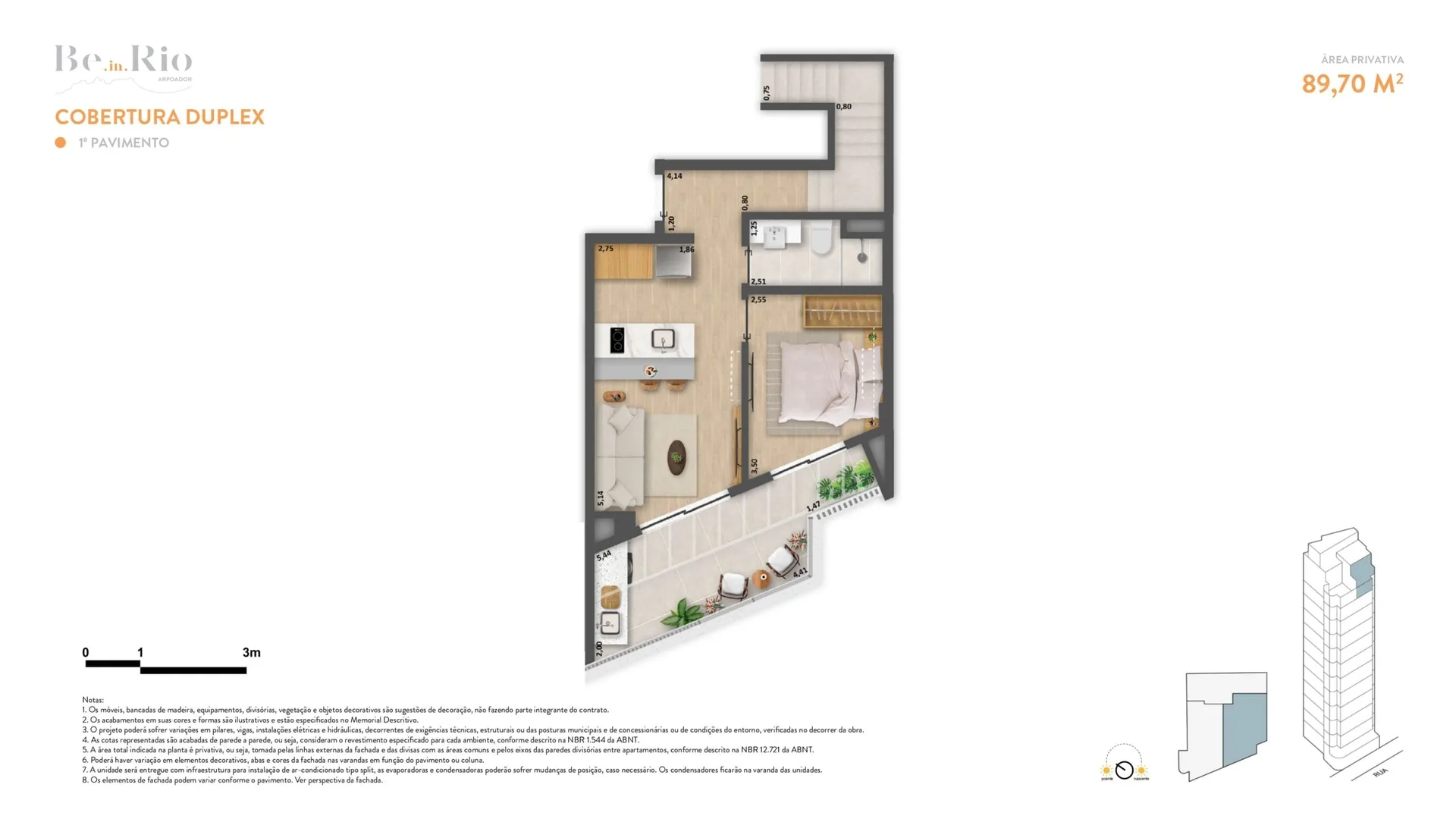 Planta 8: Ben in Rio Arpoador, studio de alto padrão em Copacabana, Rio de Janeiro