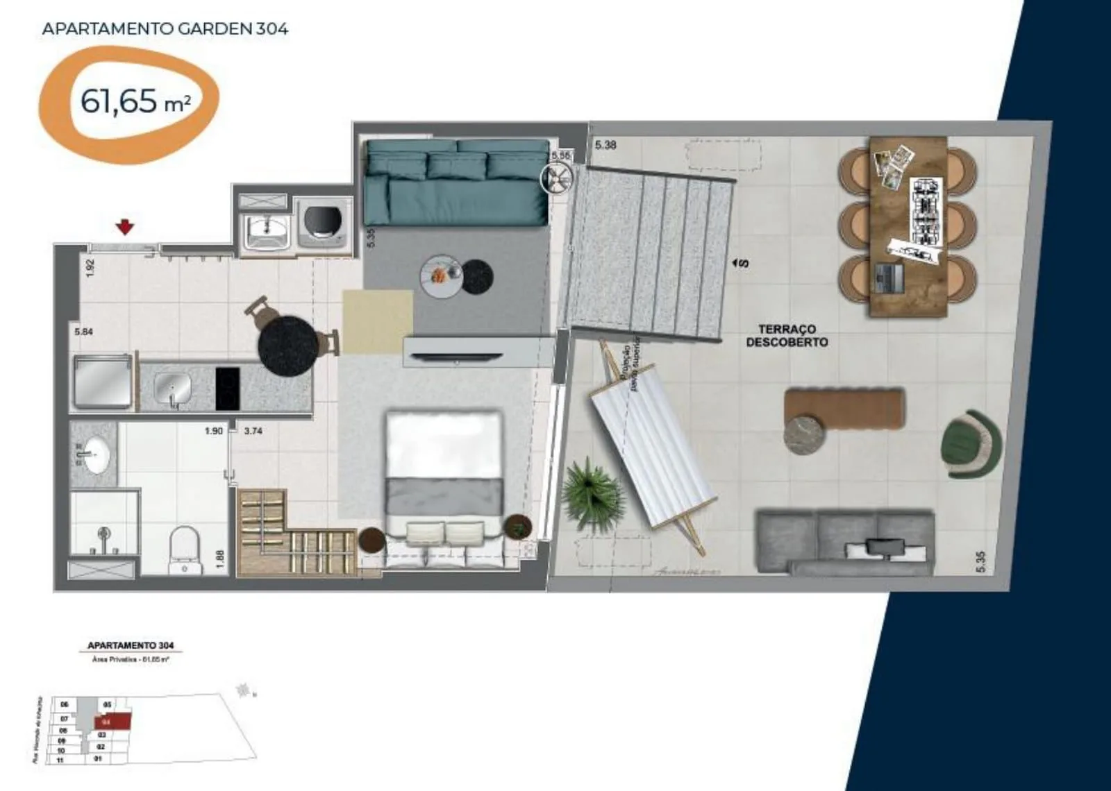 Planta 7: Residencial Skylux, studio de alto padrão no Centro, Rio de Janeiro