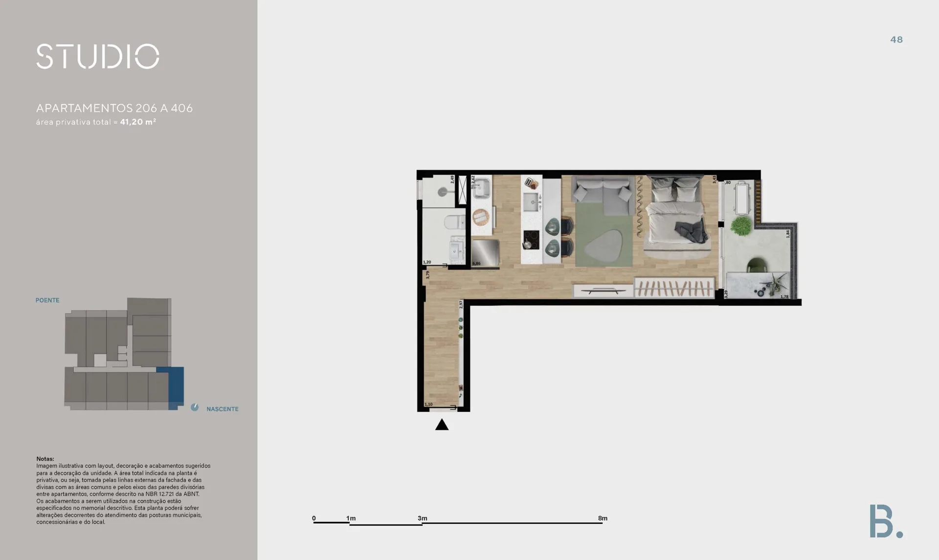 Planta 12: B.Lar Laranjeiras, apartamento de alto padrão em Laranjeiras, Rio de Janeiro