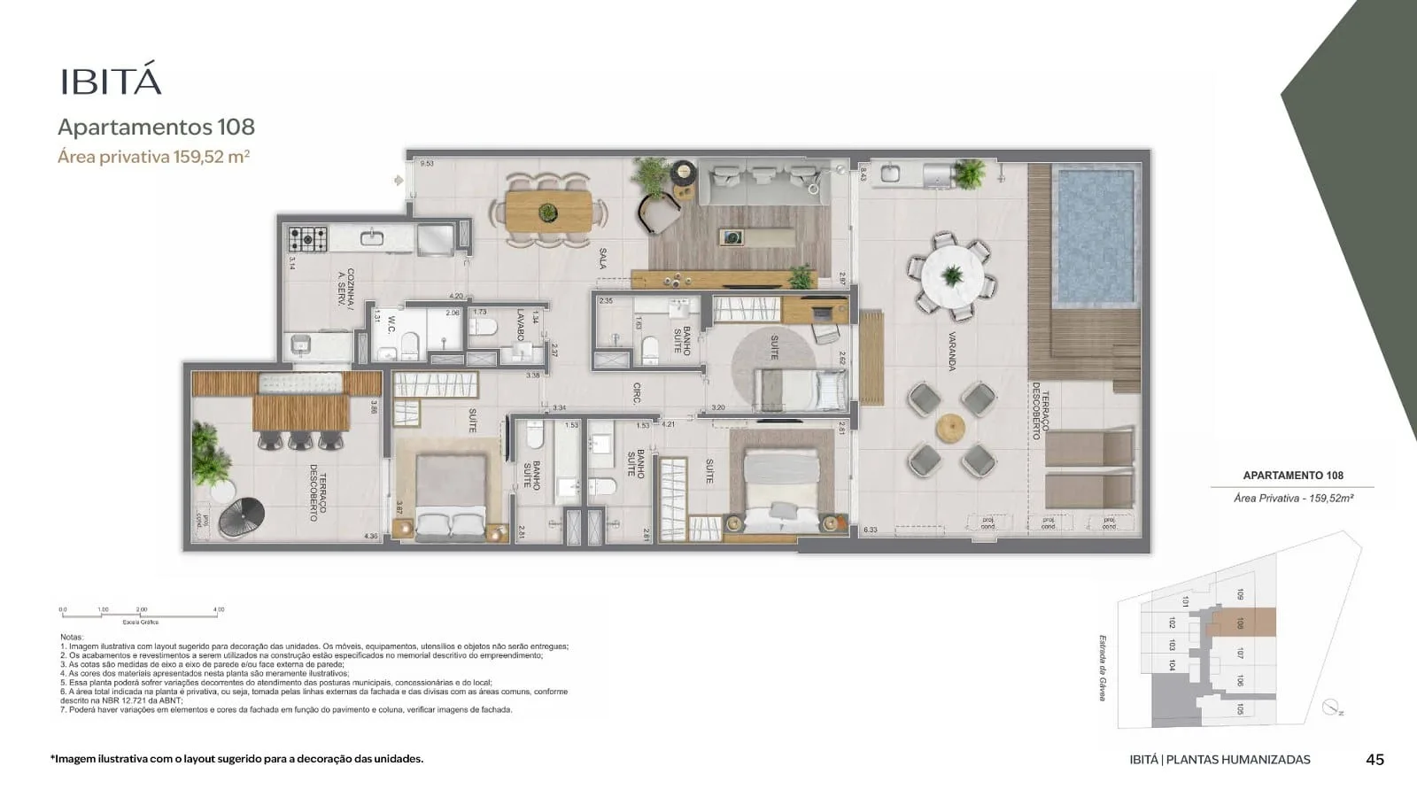 Planta 8: Casas Ibitá São Conrado, apartamento de alto padrão em São Conrado, Rio de Janeiro