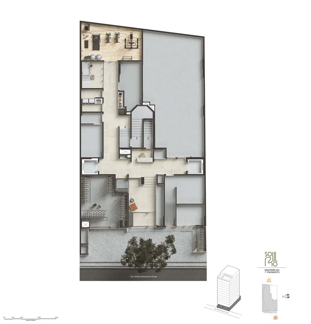 Planta 1: Soul Rio Nossa Senhora de Fátima, studio de alto padrão no Centro, Rio de Janeiro