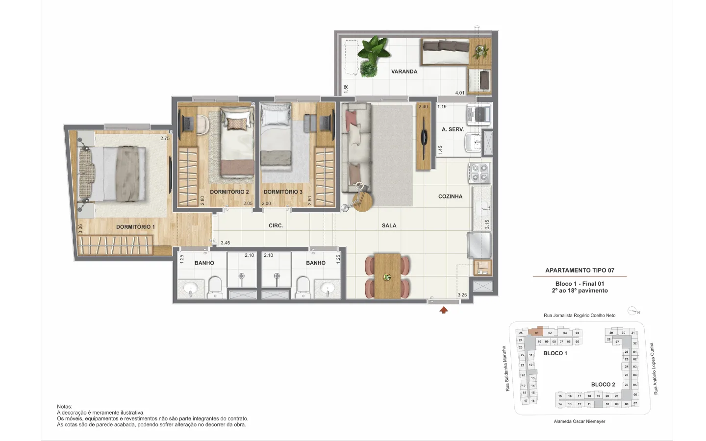 Planta 2: Orla Central , apartamento de alto padrão no Centro, Rio de Janeiro