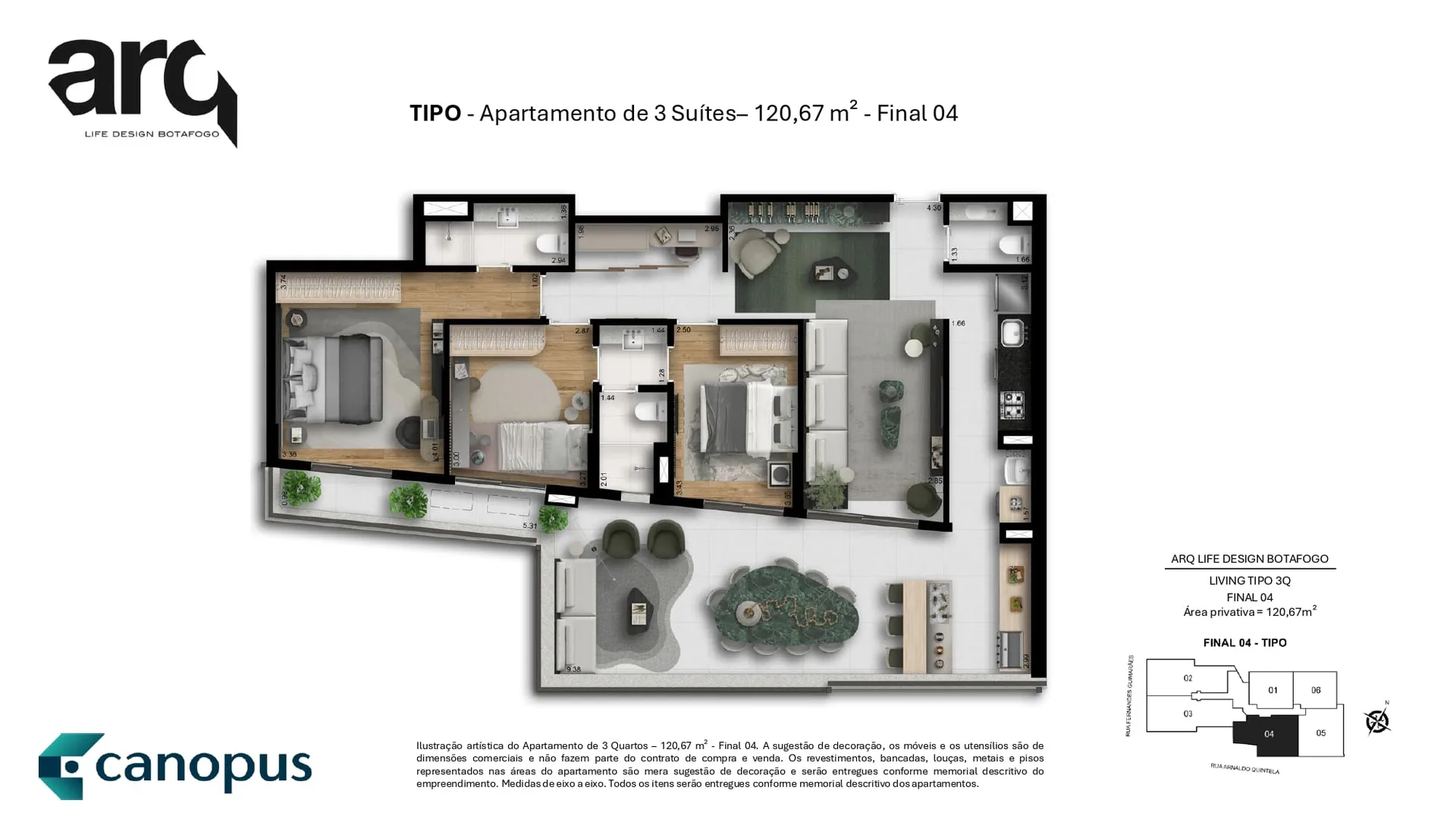 Planta 4: Arq Life Design Botafogo, apartamento de alto padrão em Botafogo, Rio de Janeiro
