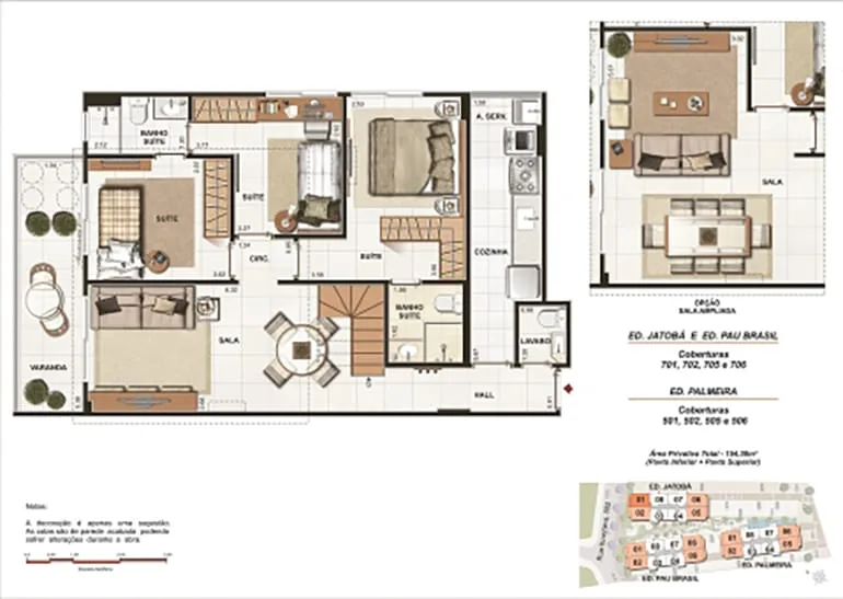 Planta 3: Grand Village Freguesia Residence Club, apartamento de alto padrão em Outro, Rio de Janeiro