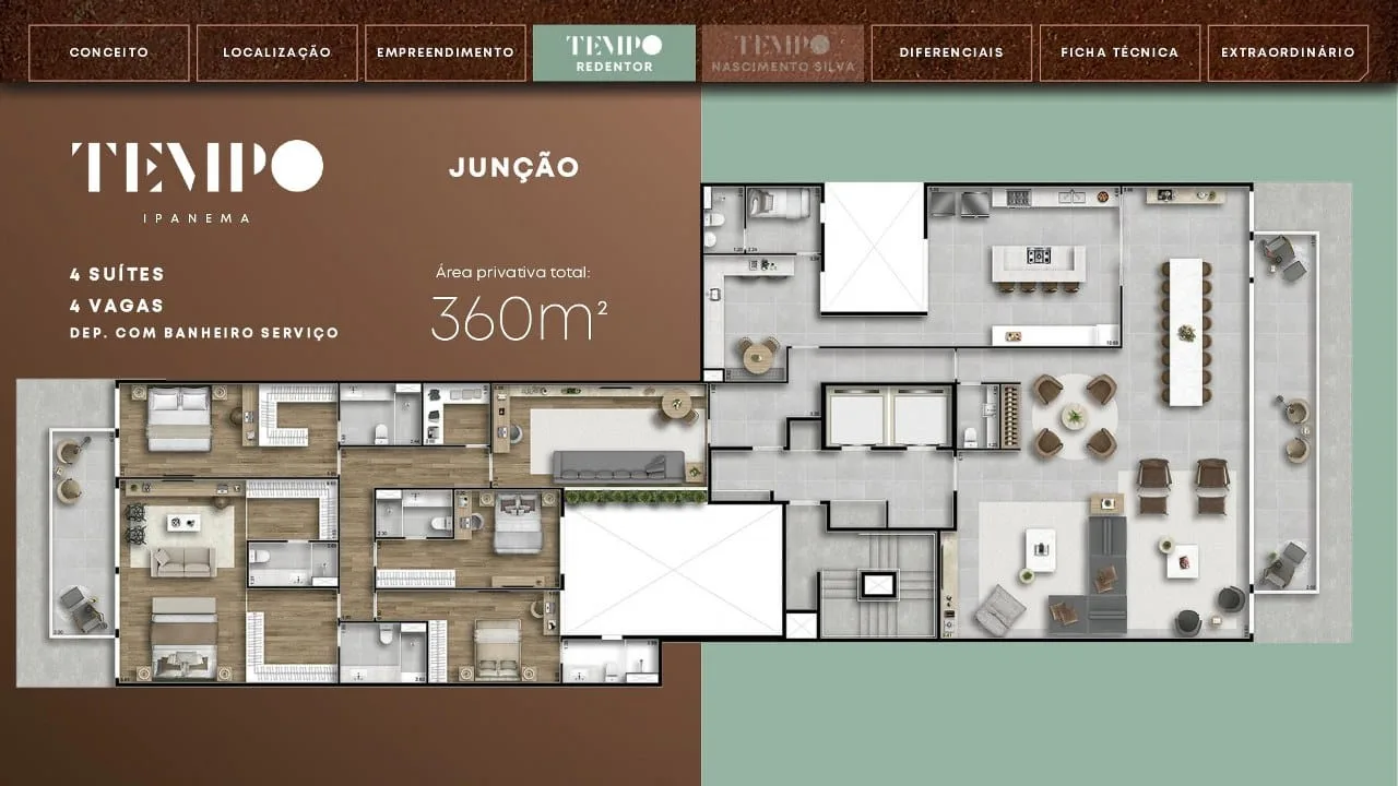 Planta 9: Tempo Ipanema, apartamento de alto padrão em Ipanema, Rio de Janeiro