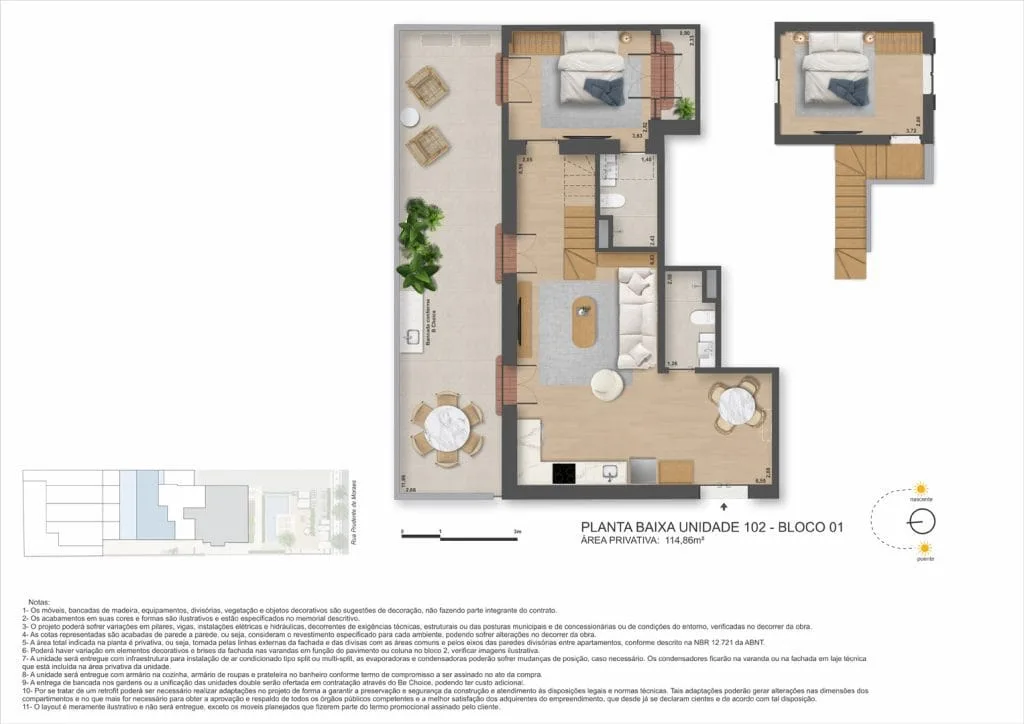 Planta 8: Ben in Rio Prudente 1356, studio de alto padrão em Ipanema, Rio de Janeiro