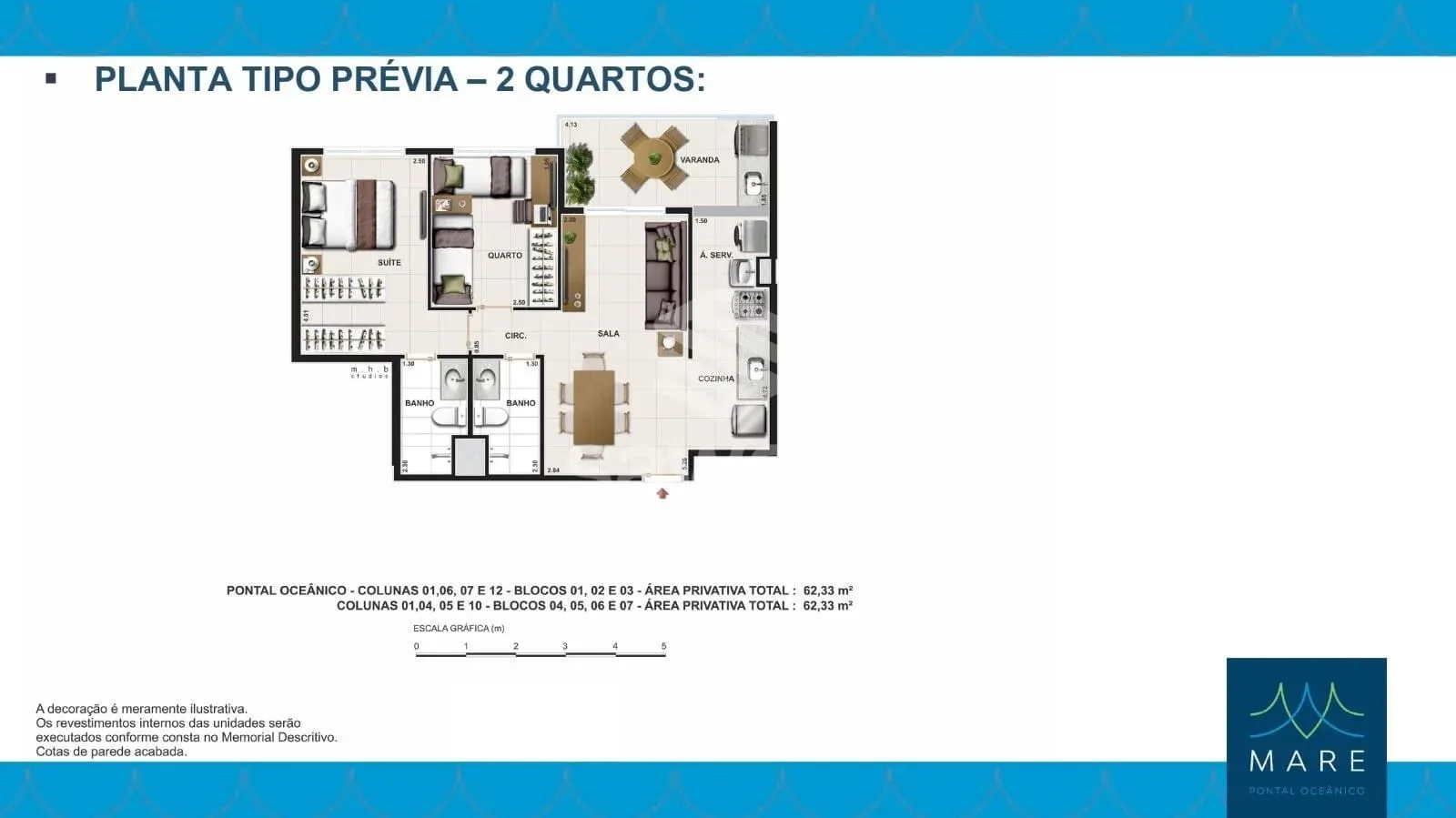 Planta 1: Mare Pontal Oceânico, apartamento de alto padrão no Recreio dos Bandeirantes, Rio de Janeiro