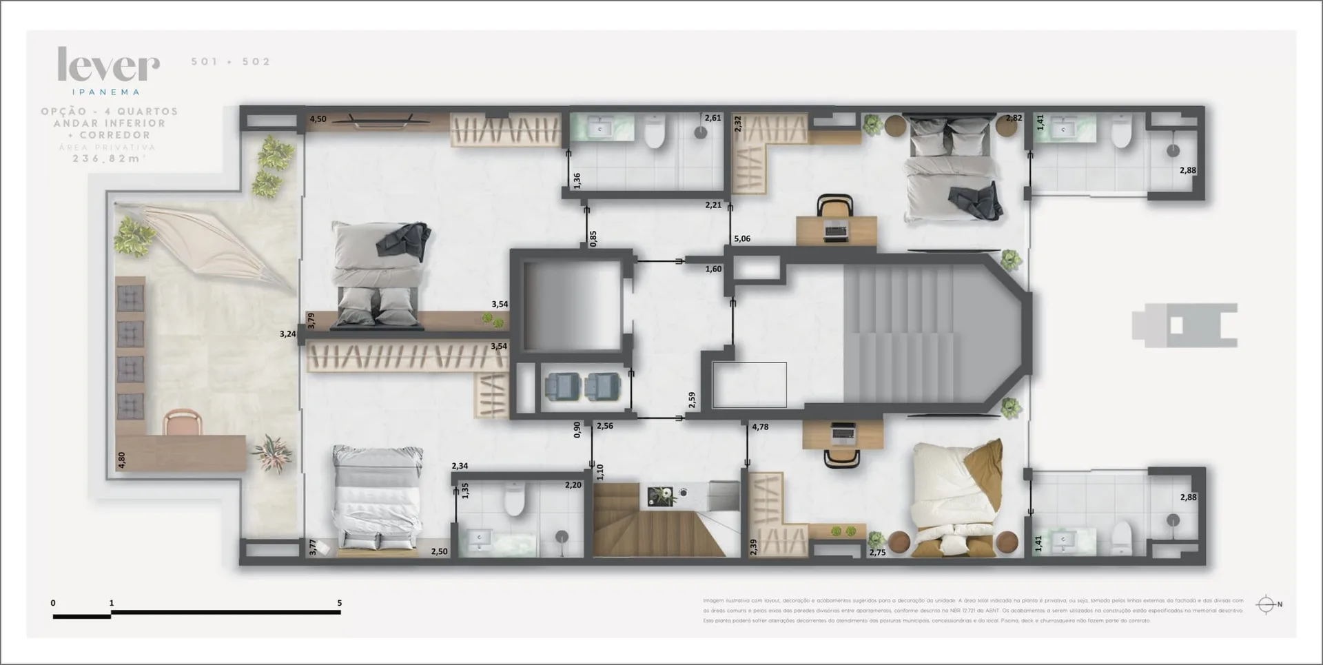 Planta 10: Lever Ipanema, apartamento de alto padrão em Ipanema, Rio de Janeiro