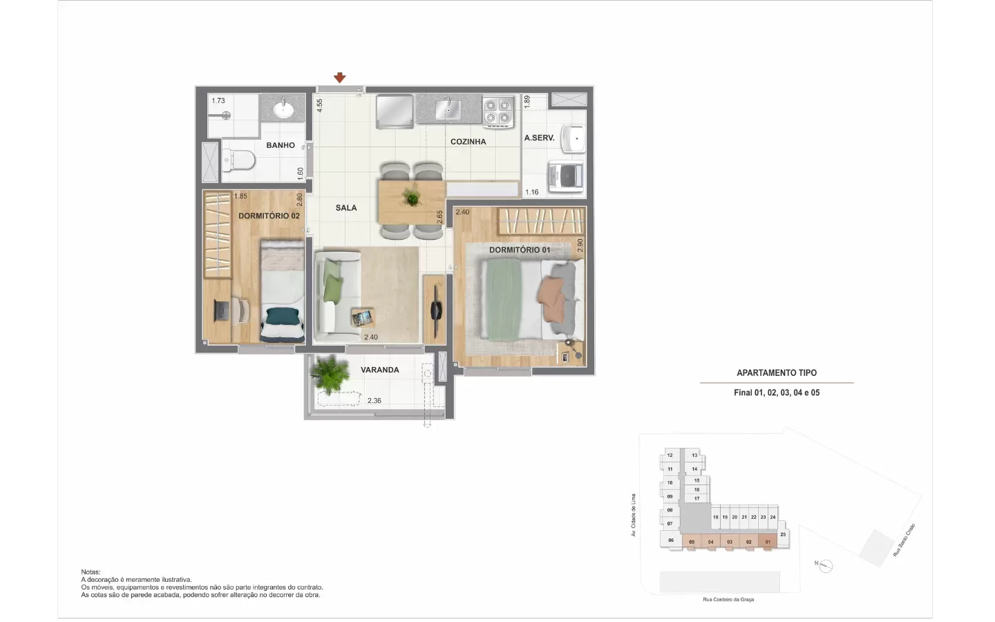Planta 6: Residencial Pixinguinha Porto Maravilha, studio de alto padrão no Centro, Rio de Janeiro