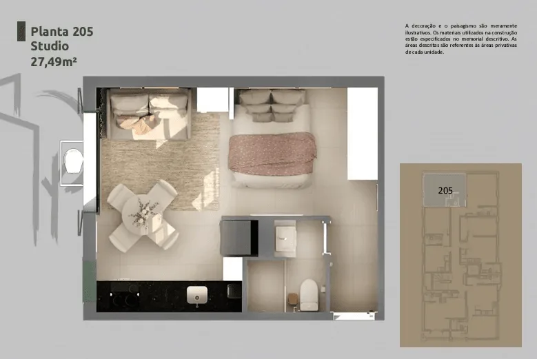 Planta 11: Residencial Vilares Copacabana, studio de alto padrão em Copacabana, Rio de Janeiro