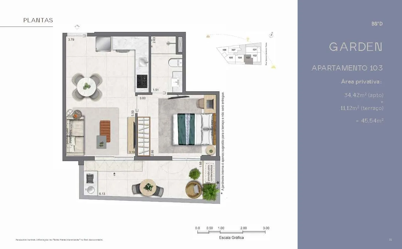 Planta 4: Villa Mozak, apartamento de alto padrão no Leblon, Rio de Janeiro