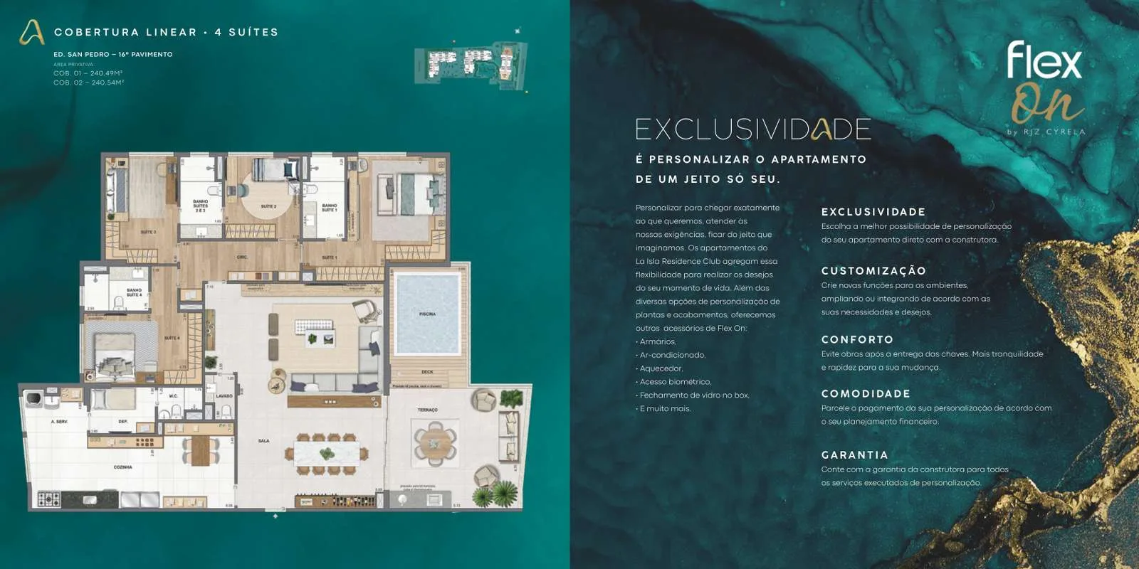 Planta 5: La Isla Residence Club, apartamento de alto padrão na Barra da Tijuca, Rio de Janeiro