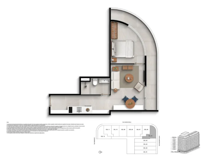 Planta 6: Garcya Praia Studios Ipanema, studio de alto padrão em Ipanema, Rio de Janeiro