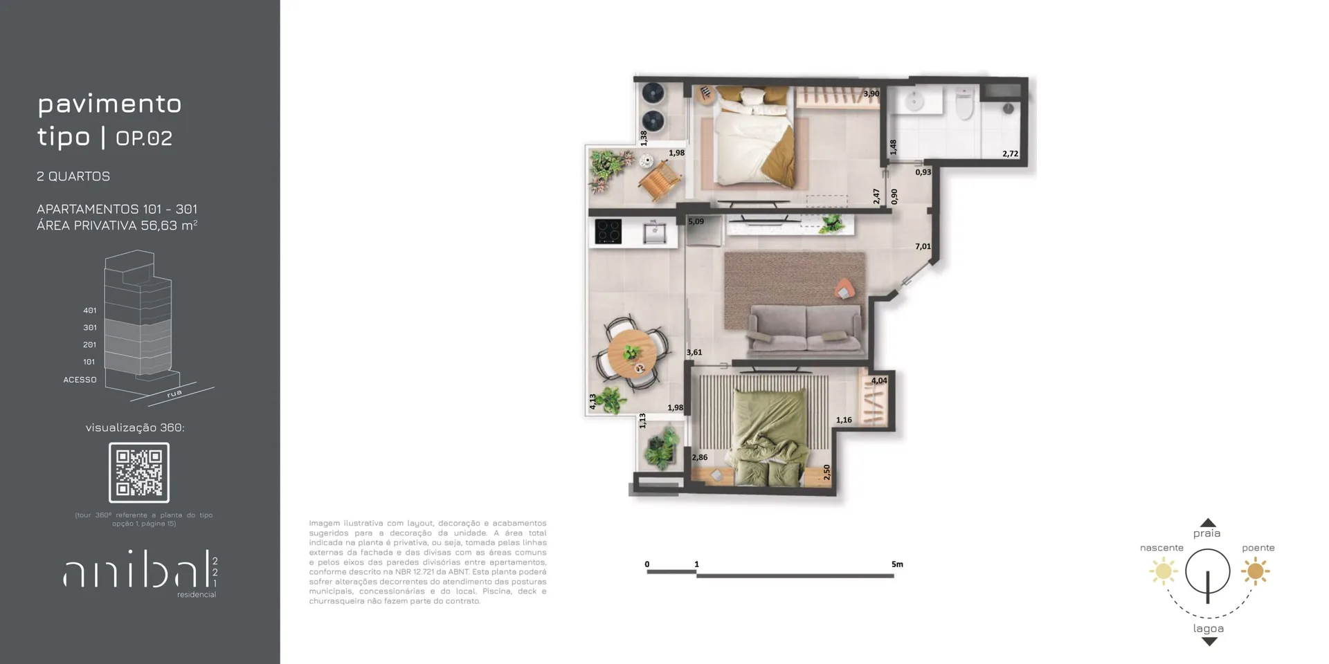 Planta 3: Anibal 221 Residencial, apartamento de alto padrão em Ipanema, Rio de Janeiro