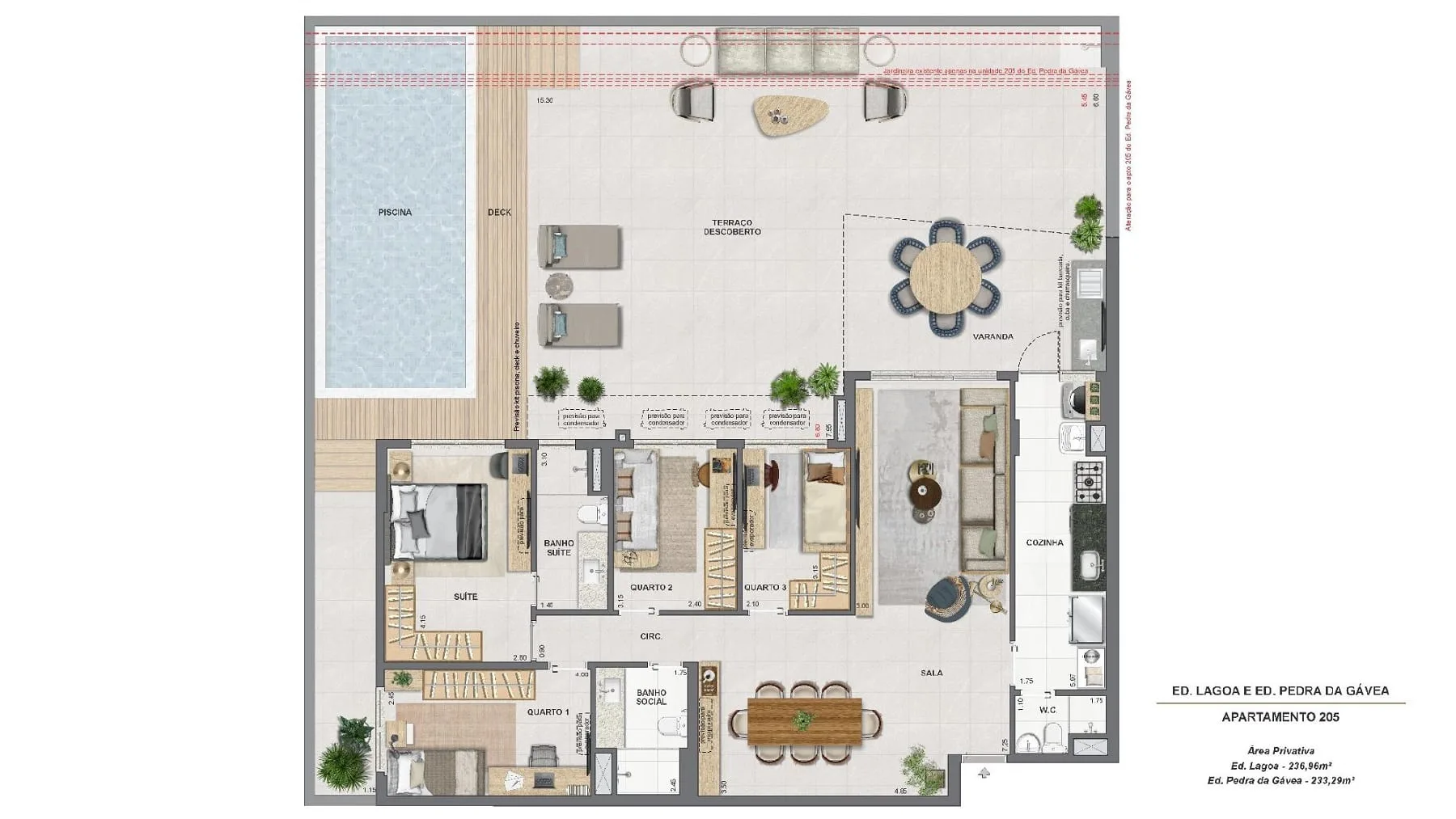 Planta 7: Endless Peninsula, apartamento de alto padrão na Barra da Tijuca, Rio de Janeiro