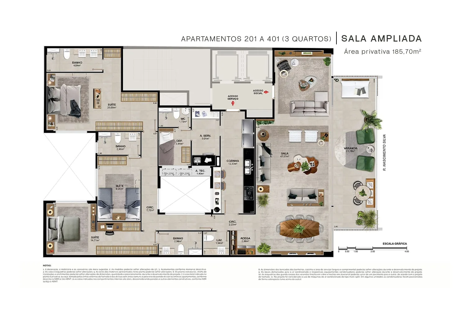 Planta 6: Nascimento 245, apartamento de alto padrão em Ipanema, Rio de Janeiro