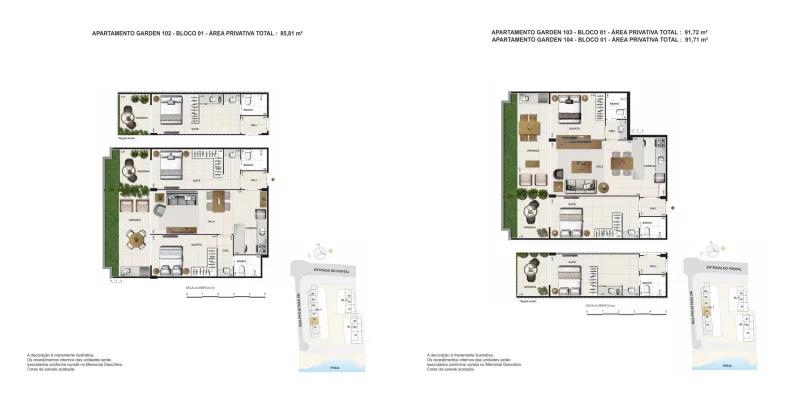 Planta 4: Las Ventanas Residencial, apartamento de alto padrão no Recreio dos Bandeirantes, Rio de Janeiro