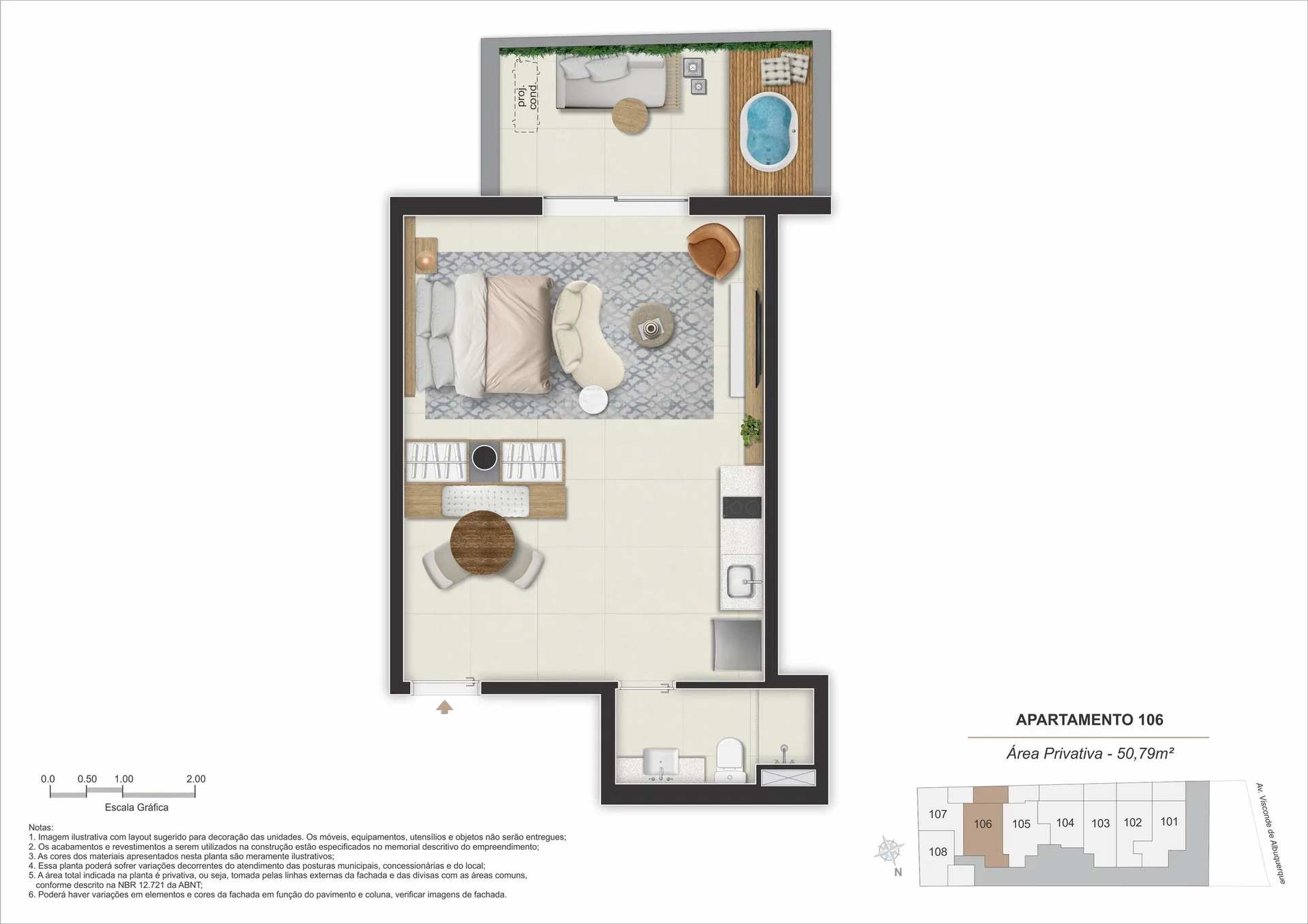 Planta 6: Stay 360 Leblon, apartamento de alto padrão no Leblon, Rio de Janeiro