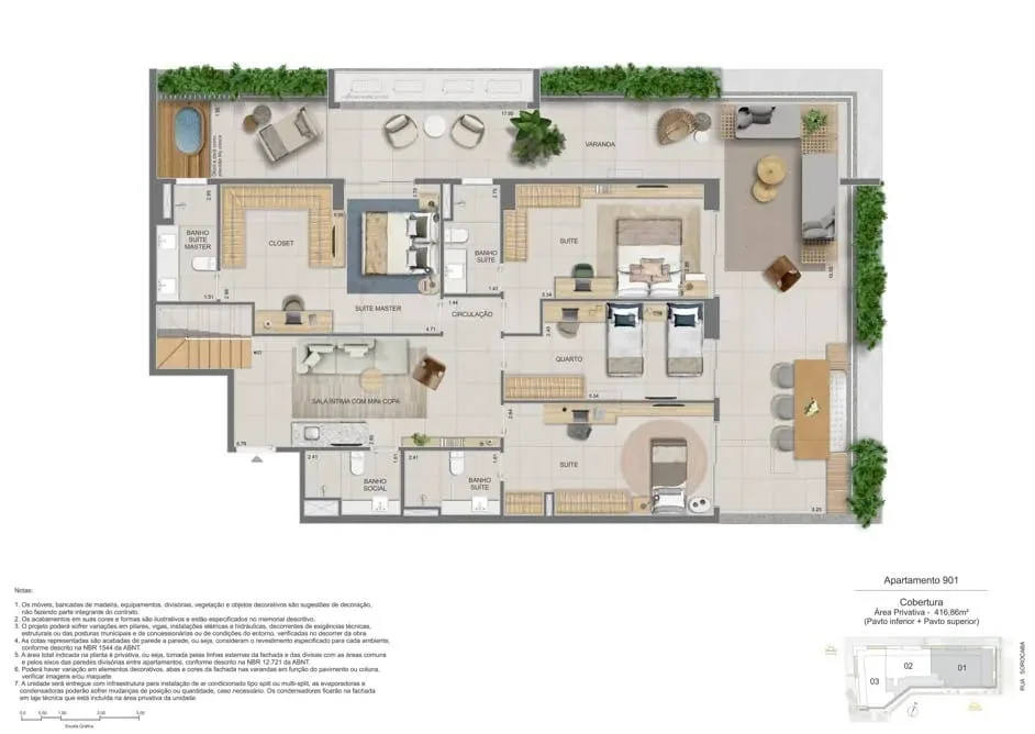 Planta 14: Zenture Residencial, apartamento de alto padrão em Botafogo, Rio de Janeiro
