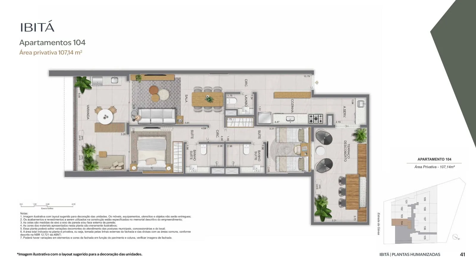 Planta 4: Casas Ibitá São Conrado, apartamento de alto padrão em São Conrado, Rio de Janeiro