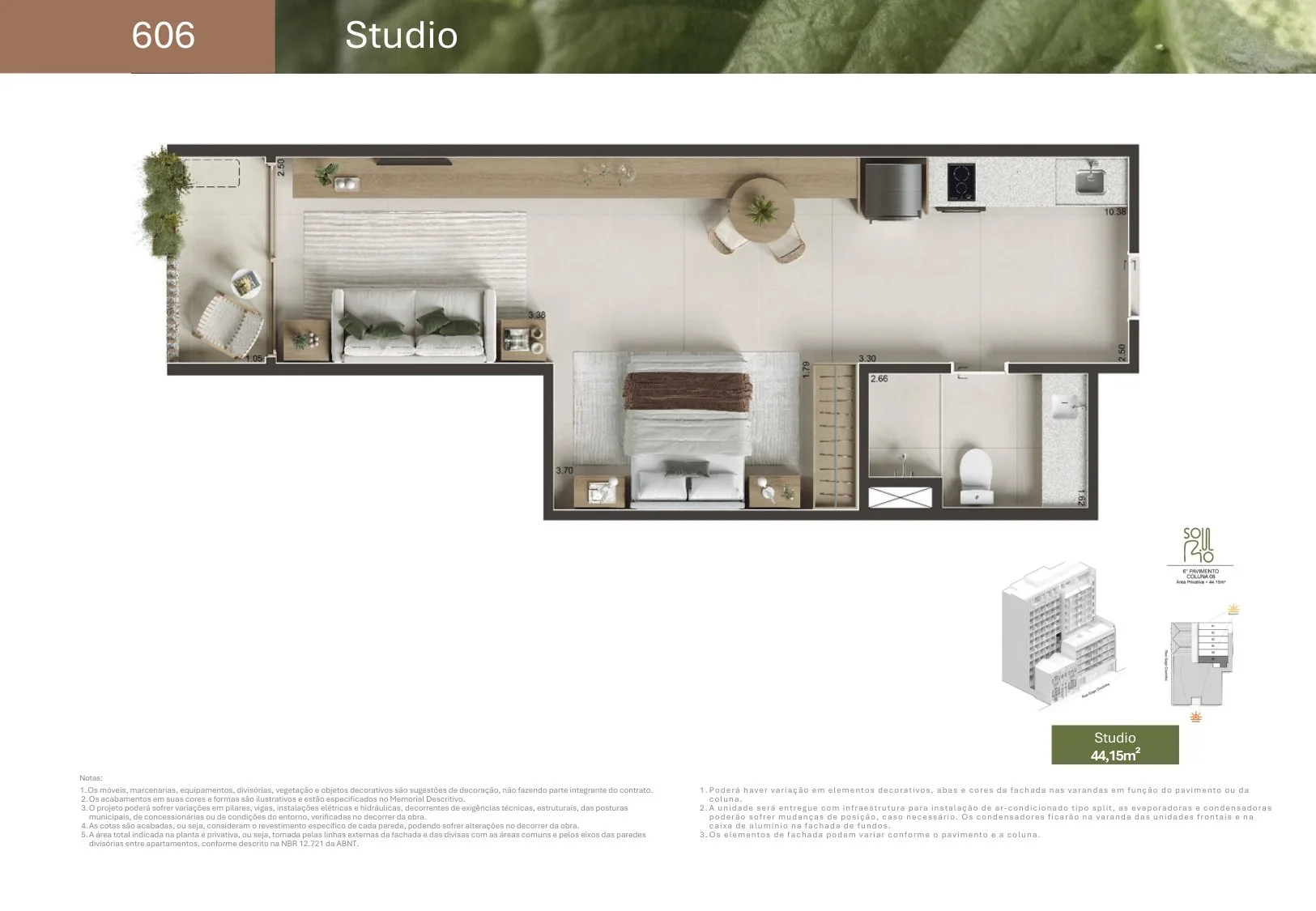 Planta 18: Soul Rio Gago Coutinho 53, studio de alto padrão em Laranjeiras, Rio de Janeiro