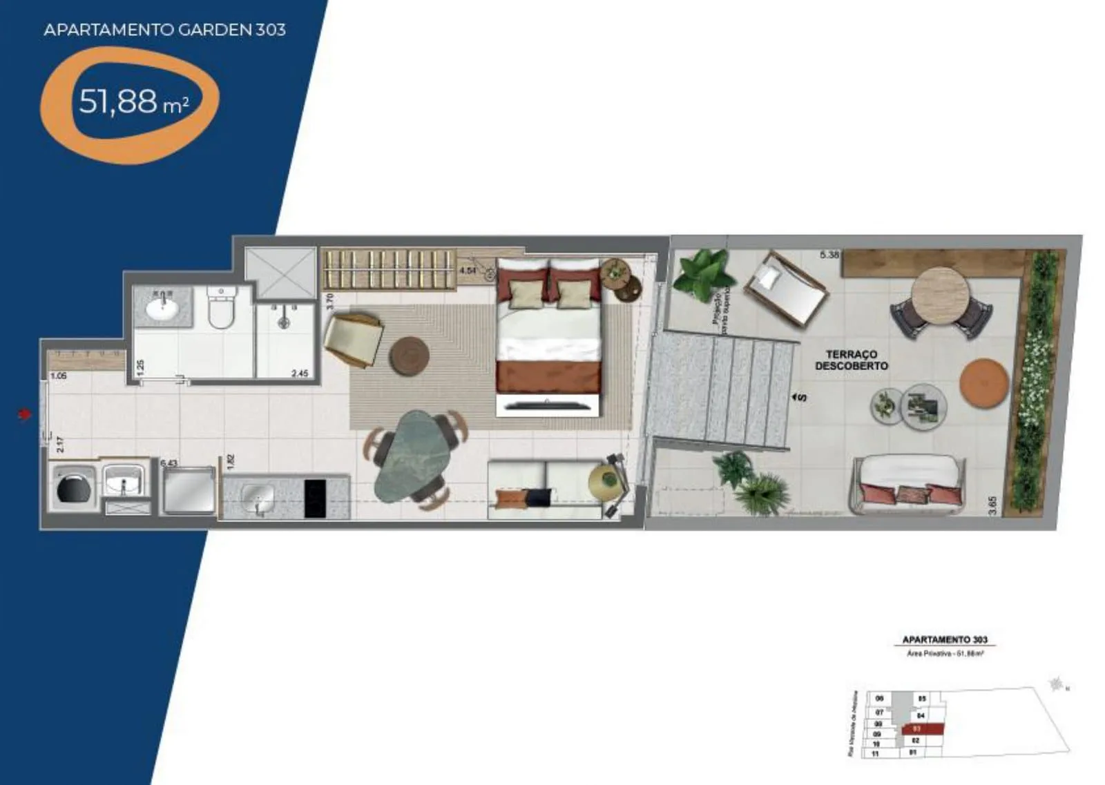 Planta 6: Residencial Skylux, studio de alto padrão no Centro, Rio de Janeiro