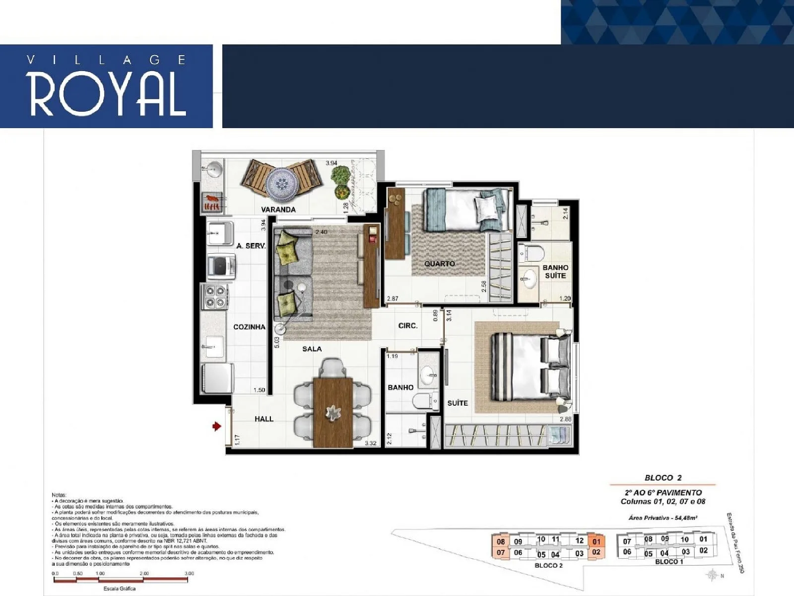 Planta 6: Village Royal Freguesia, apartamento de alto padrão em Outro, Rio de Janeiro