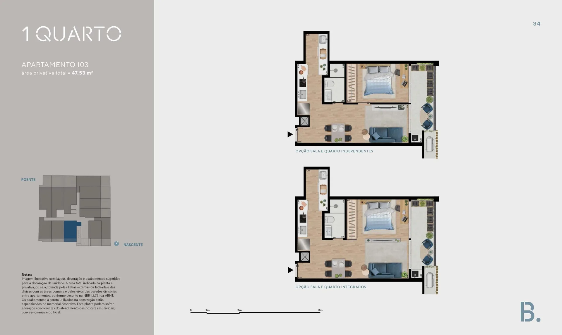 Planta 3: B.Lar Laranjeiras, apartamento de alto padrão em Laranjeiras, Rio de Janeiro