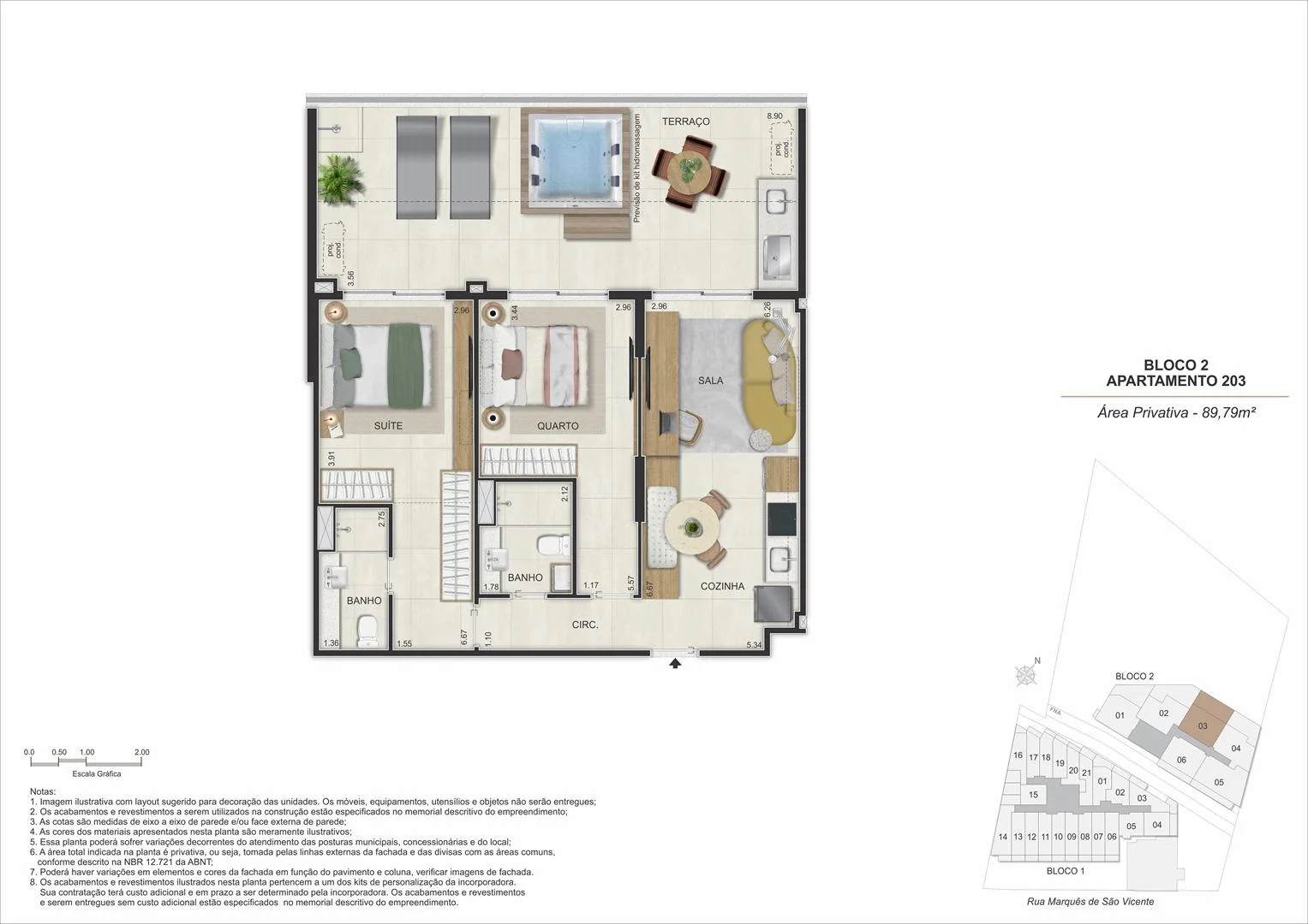 Planta 21: Gaví Gávea, studio de alto padrão na Gávea, Rio de Janeiro