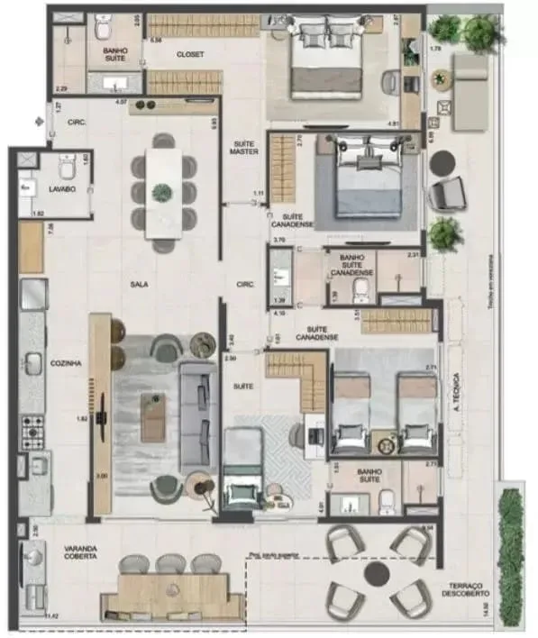 Planta 5: Tiê Residencial, apartamento de alto padrão na Tijuca, Rio de Janeiro
