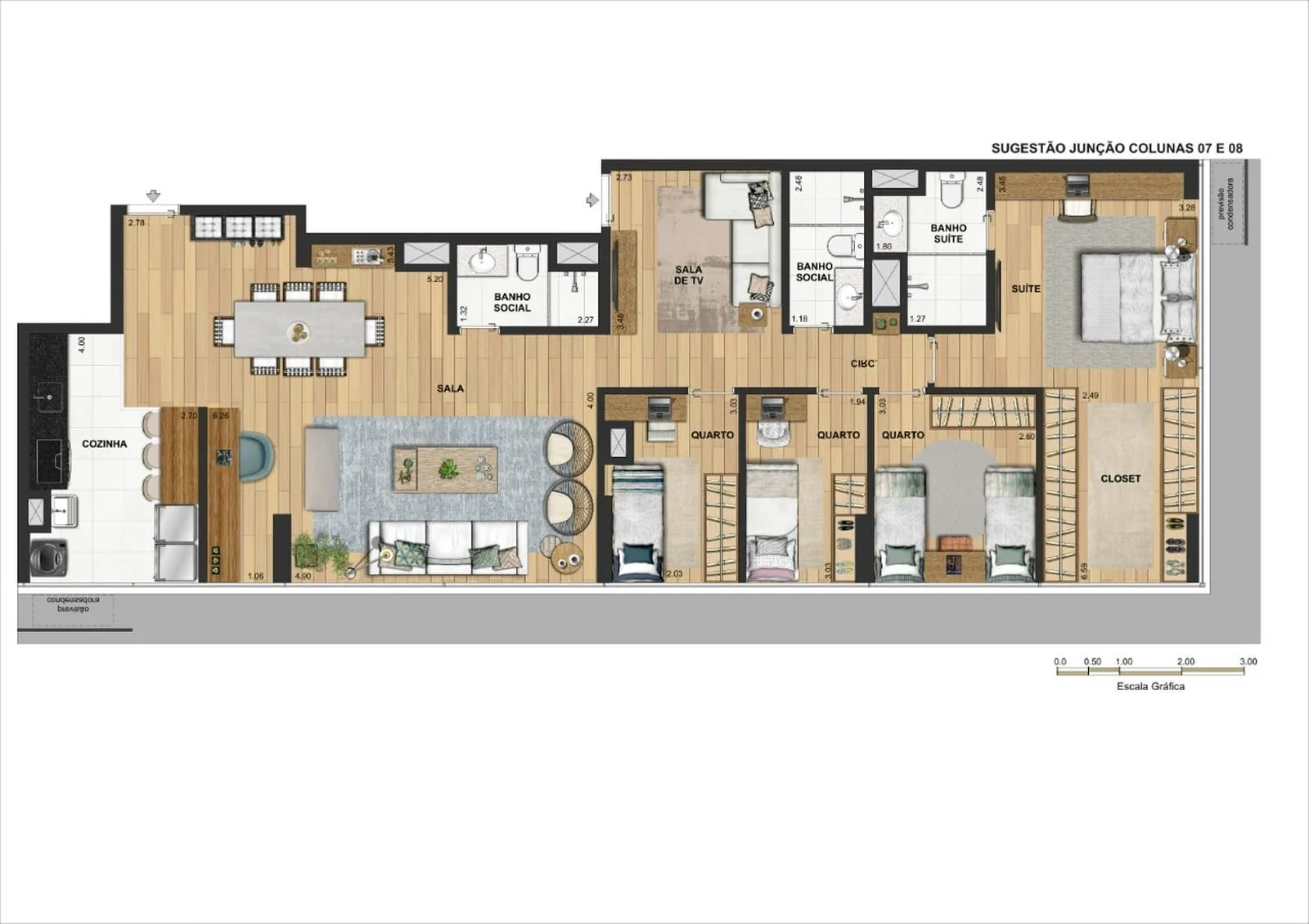 Planta 9: Murano Residencial, apartamento de alto padrão na Barra Olímpica, Rio de Janeiro