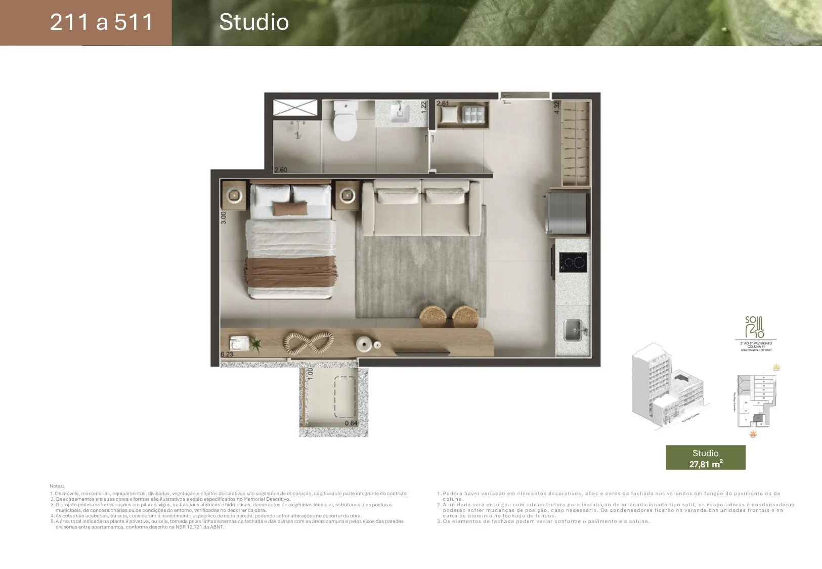 Planta 10: Soul Rio Gago Coutinho 53, studio de alto padrão em Laranjeiras, Rio de Janeiro