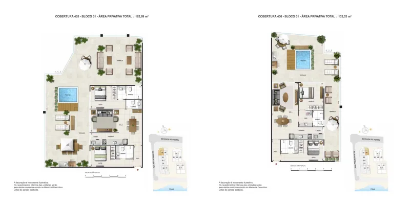 Planta 12: Las Ventanas Residencial, apartamento de alto padrão no Recreio dos Bandeirantes, Rio de Janeiro