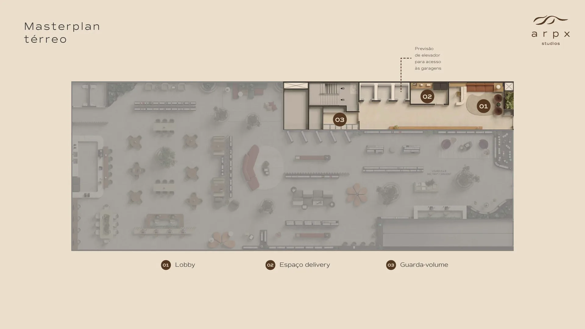 Planta 2: Arpx Studios, studio de alto padrão no Arpoador, Rio de Janeiro