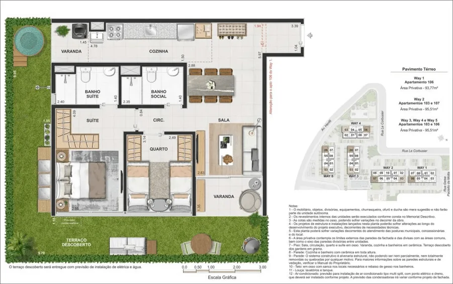 Planta 4: Way Barra Bonita, apartamento de alto padrão no Recreio dos Bandeirantes, Rio de Janeiro
