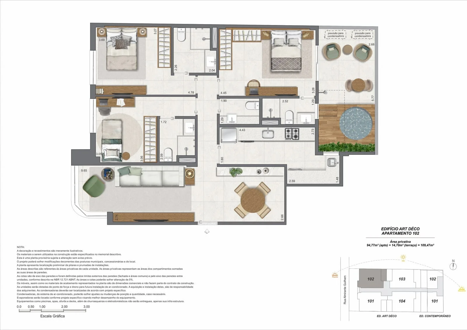 Planta 2: Paradís Mozak, apartamento de alto padrão no Leblon, Rio de Janeiro