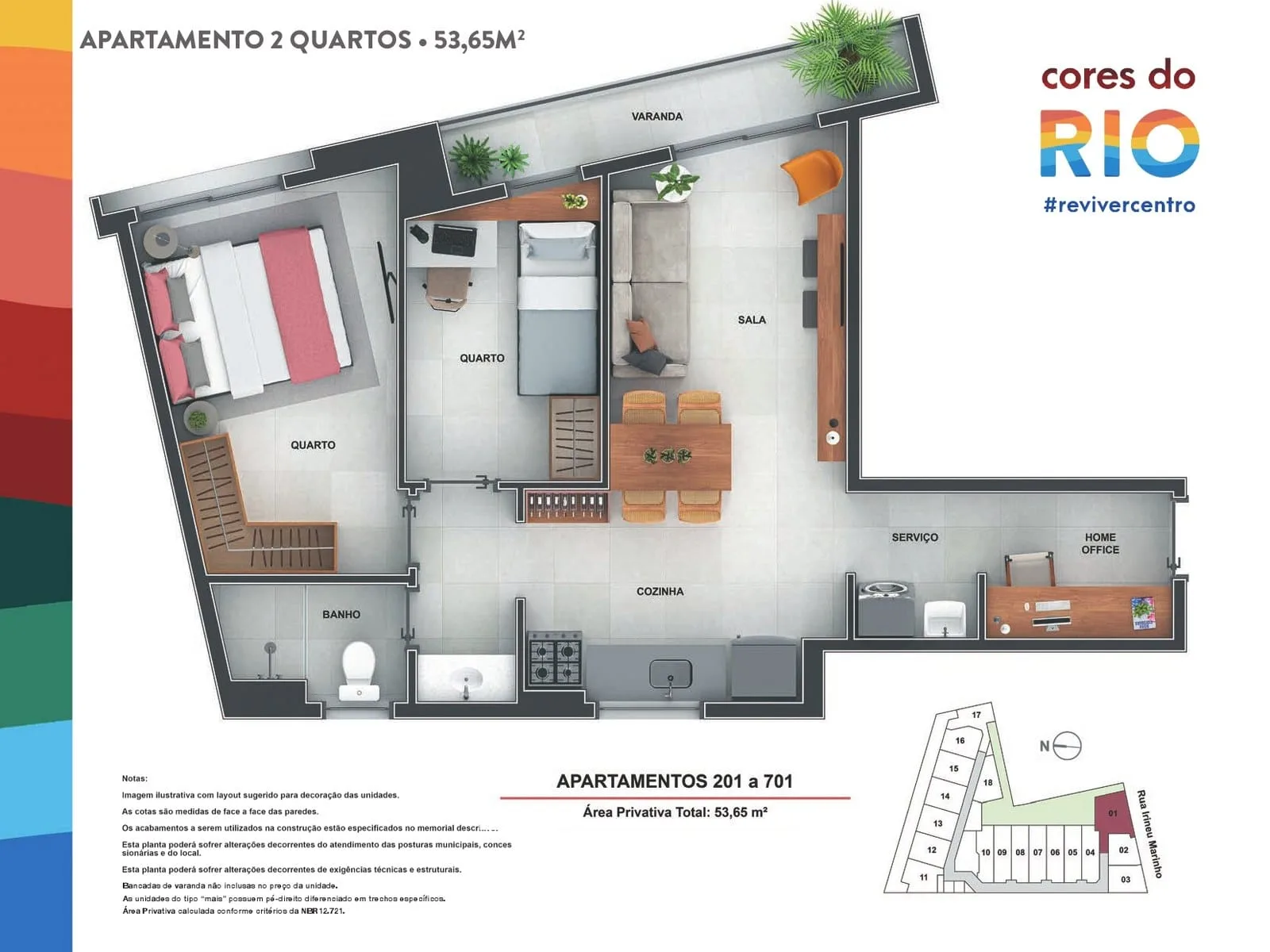 Planta 9: Cores do Rio, studio de alto padrão no Centro, Rio de Janeiro