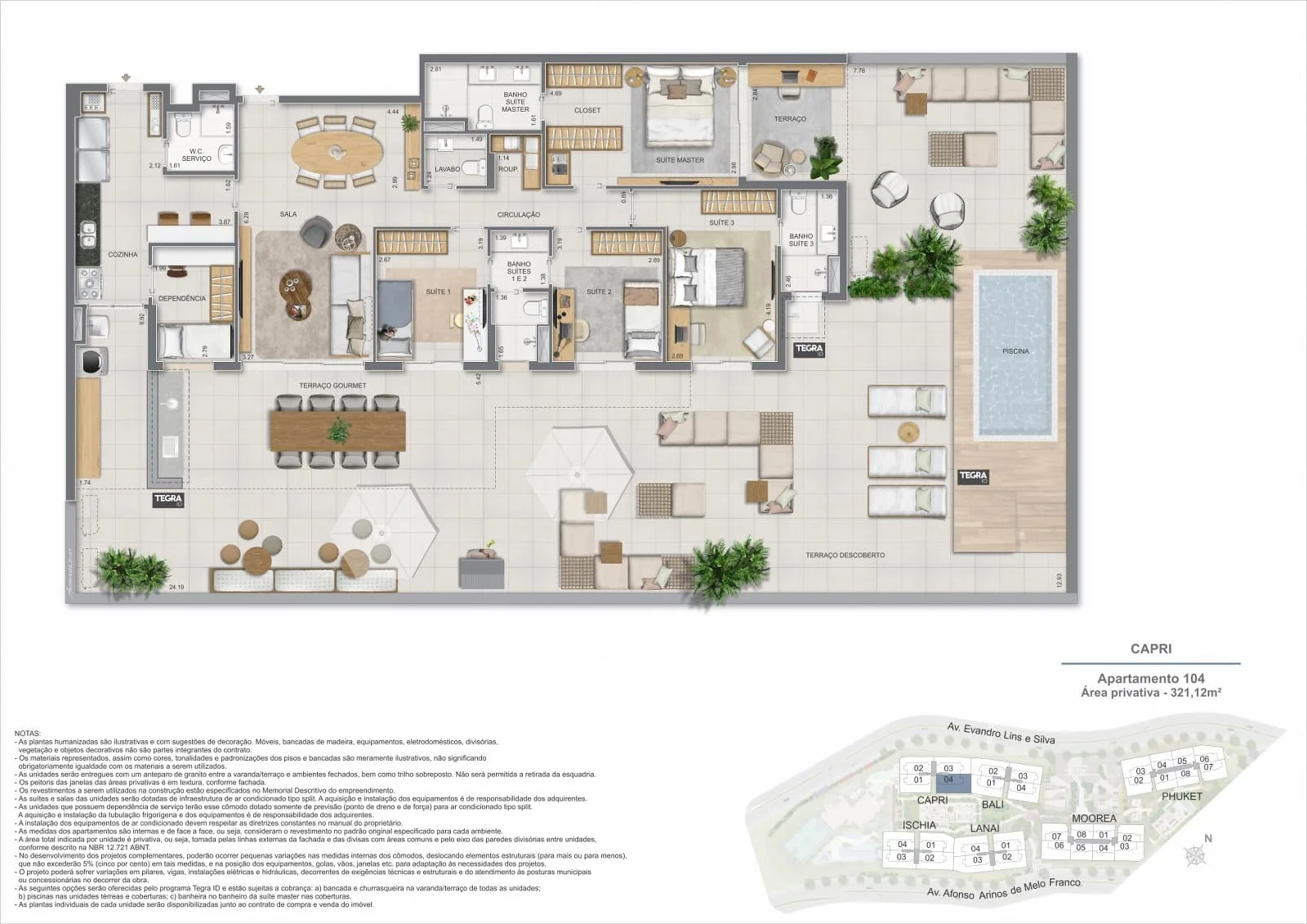 Planta 9: Gaea Home Resort, apartamento de alto padrão na Barra da Tijuca, Rio de Janeiro